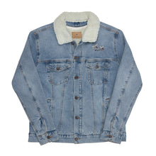 Load image into Gallery viewer, Jinrai Swan Sunset Denim Sherpa Jacket